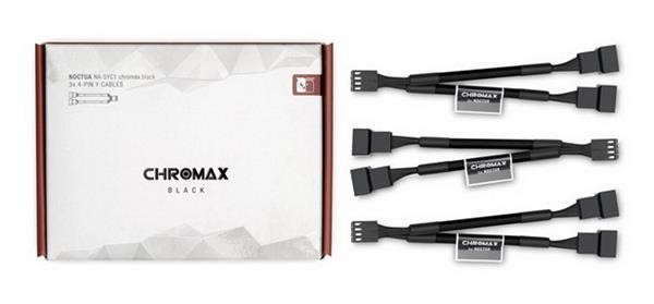 NOCTUA NA SYC1 CHROMAX BLACK, Y CABLE FOR OPERATING AT A TERMINAL 2 FANS IN THE CASE PC 1X ​​4-PIN FAN  PWM   MALE  TO 2 X 4-PIN FAN  PWM   FEMALE  BLACK, 3 PIECE